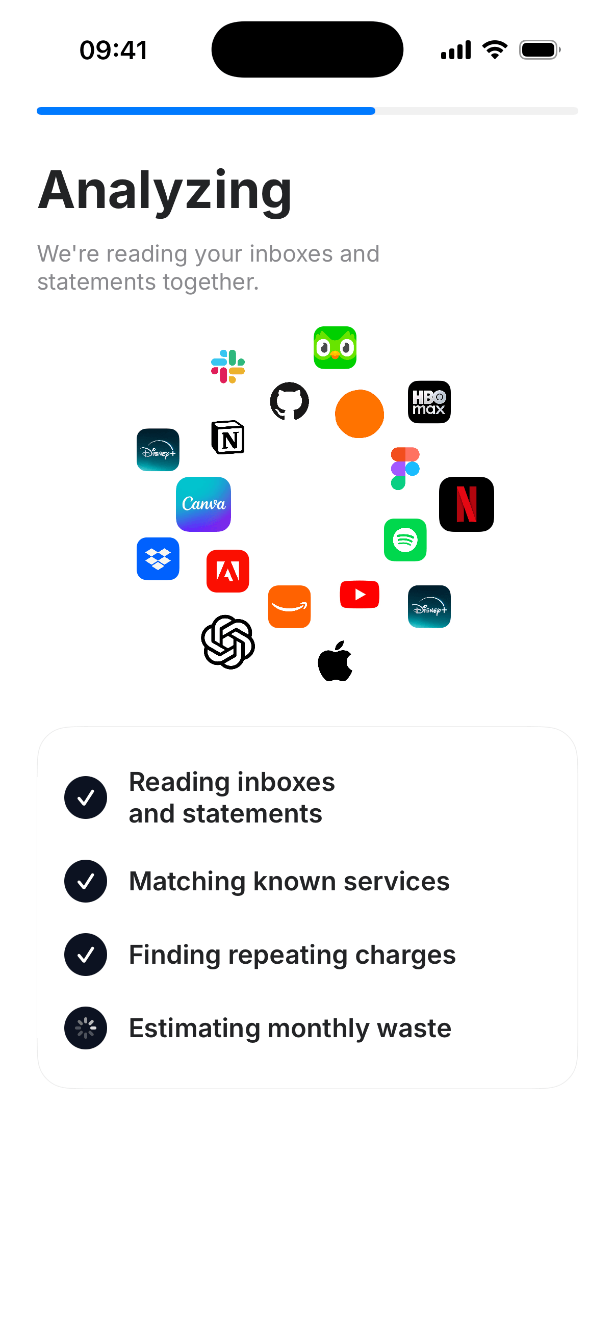 Unwanted Subscription analyzing inboxes and statements.
