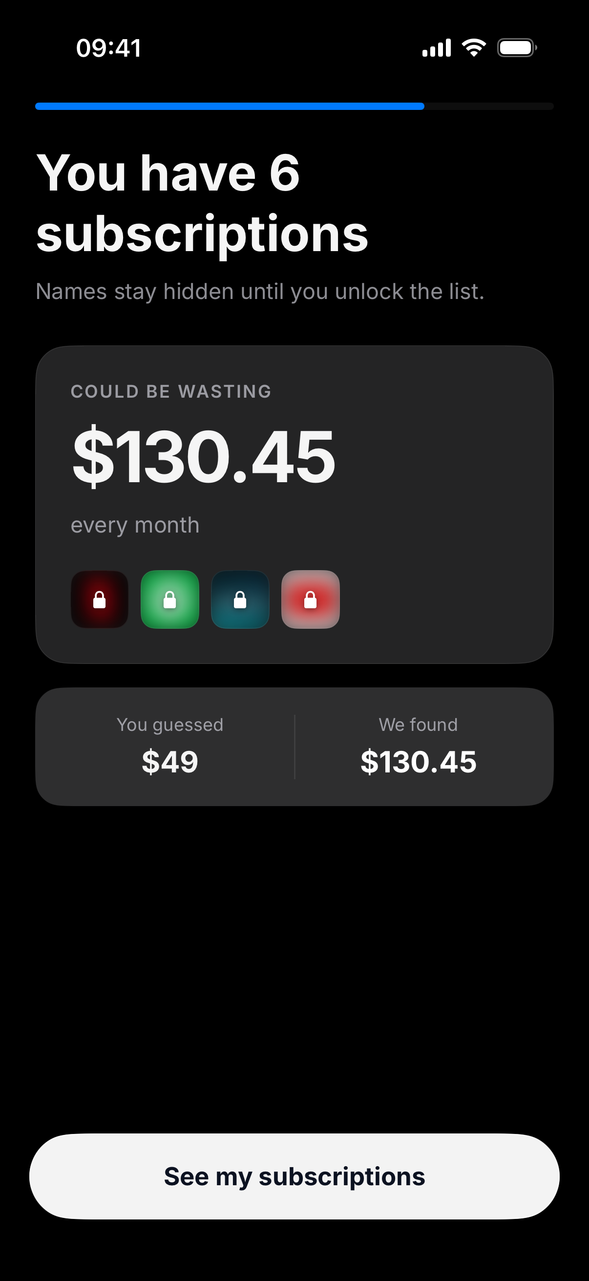 Monthly waste with locked brand logos.